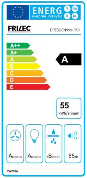 Dampkap wand/schouw Frilec DRESDEN999FKH/ inox met zwarte rand detail 3
