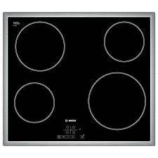 Kookplaat vitrokeramisch Bosch PKE645BB2E/INOX rand vooraanzicht