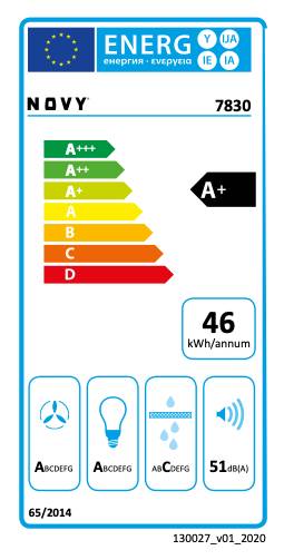 Dampkap wand/schouw Novy 7830/ Novy Vision verkoop enkel in winkel detail 8