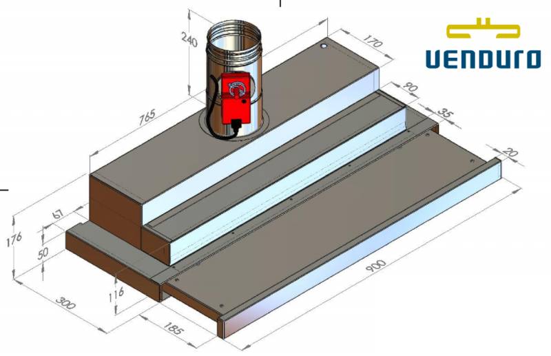 Hotte aspirante sans moteur Venduro TA90/SRZWART detail 1