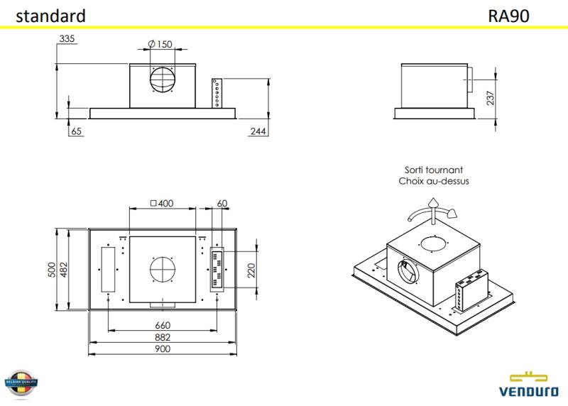Hotte groupe aspirant Venduro RA90-MMINOX detail 1