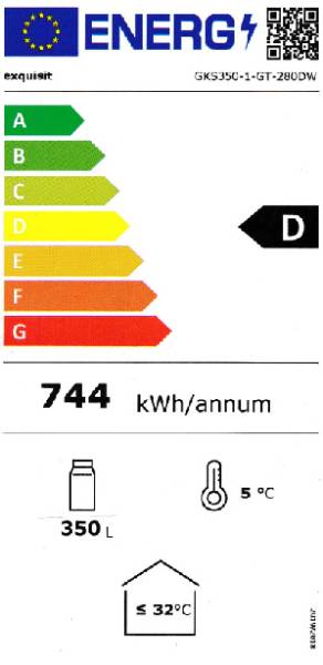 Flessenkoeler/ glazen of volle deur Exquisit GKS350-1-GT-280DW detail 2