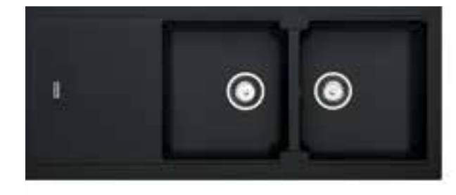 Dubbele spoelbak Franke BLG621OX1 vooraanzicht