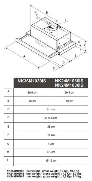 Hotte téléscopique Samsung NK24M1030IB detail 3