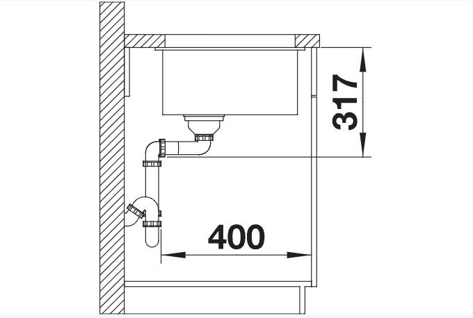 Enkele spoelbak Blanco 525171/** detail 2