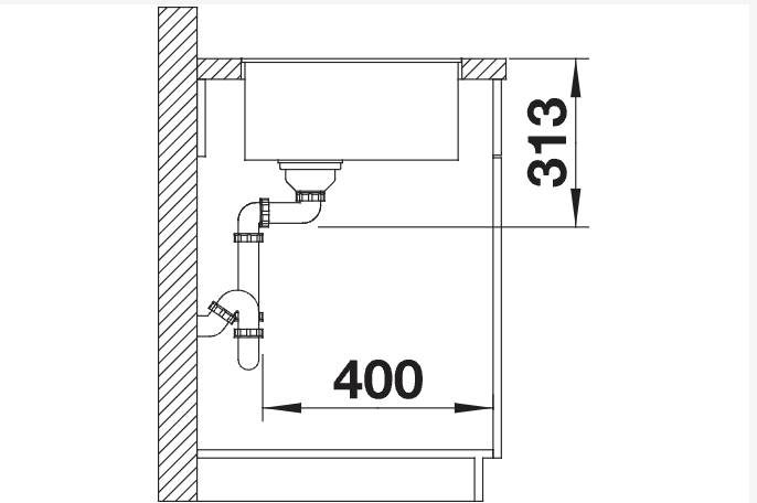 Enkele spoelbak Blanco 525988/** detail 2