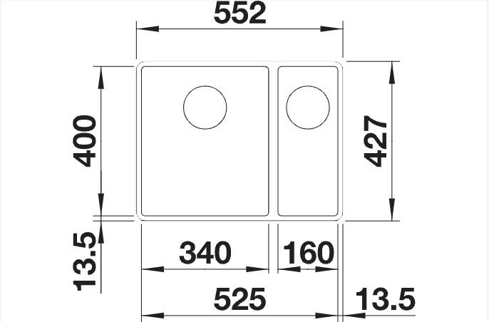 Anderhalve spoelbak Blanco 525984/** detail 1