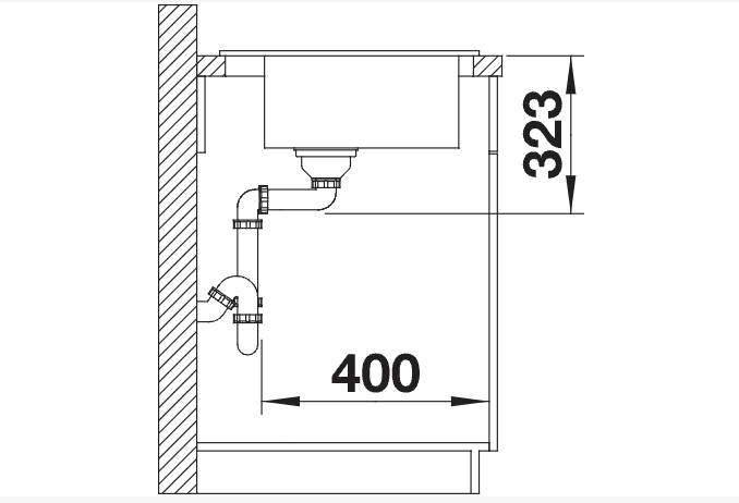 Enkele spoelbak Blanco 524731 detail 2