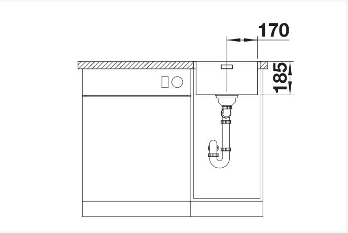 Evier 1 bassin Blanco 526116/** detail 2