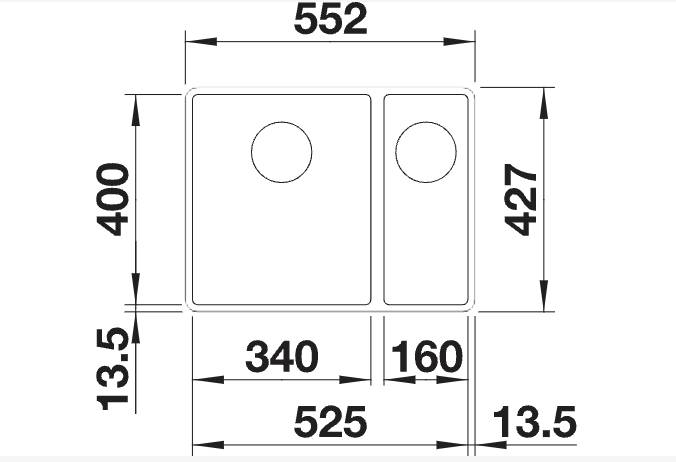 Anderhalve spoelbak Blanco 523568/** detail 1