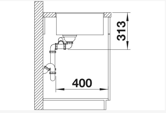 Anderhalve spoelbak Blanco 523569/** detail 2