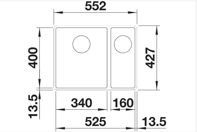 Evier 1 1/2 bassin Blanco 523571/** detail 1