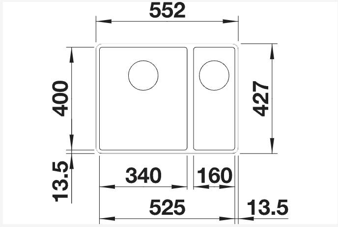 Anderhalve spoelbak Blanco 523573/** detail 1