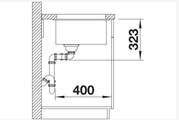 Anderhalve spoelbak Blanco 523581 detail 2