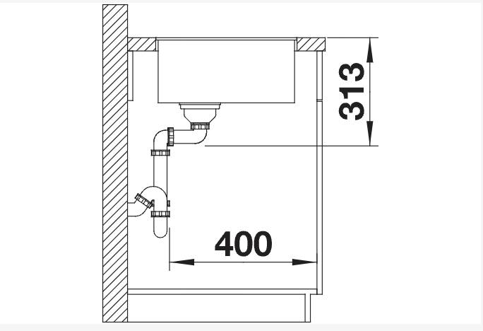 Enkele spoelbak Blanco 523475/** detail 2