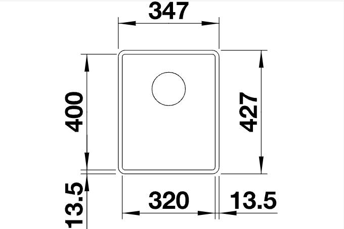 Enkele spoelbak Blanco 523417/** detail 1