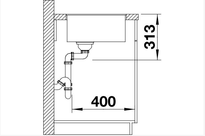 Enkele spoelbak Blanco 523421/** detail 2