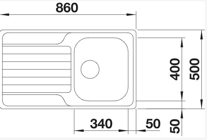 Enkele spoelbak Blanco 523374/° detail 1